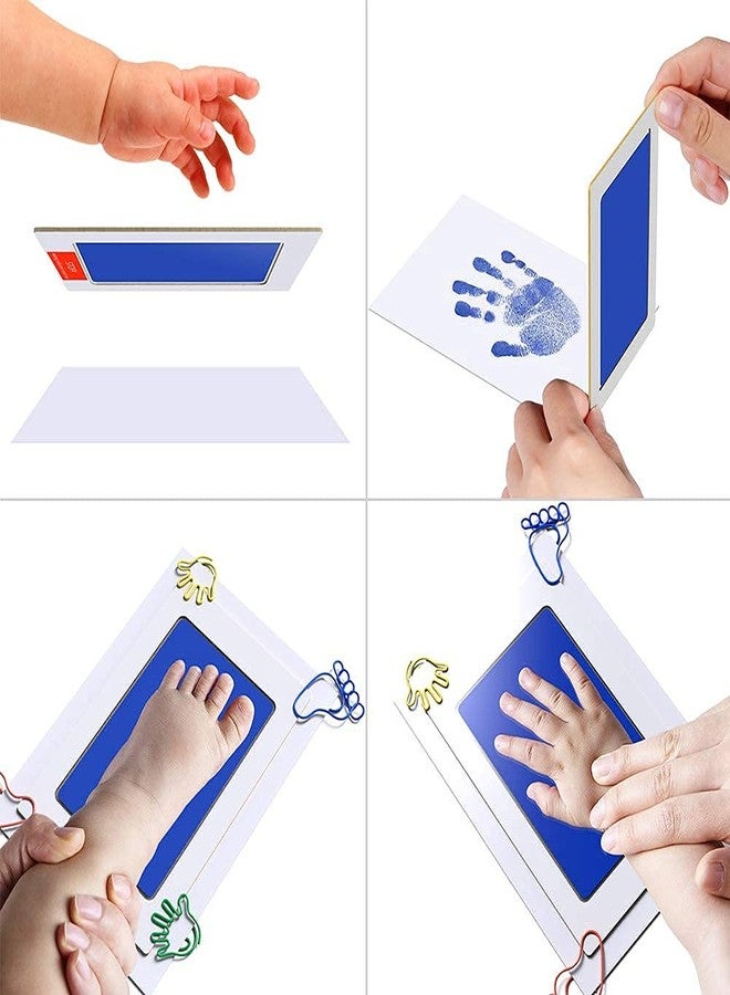Desi Rang Baby Hand and Footprint kit, Foot and Handprint, Hand Foot Impression Print DIY, No Touch, Safe Non Toxic Ink pad, Color : Blue - Image 4