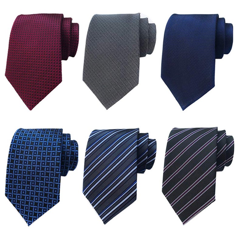 Adulove Men's Necktie Classic Silk Tie Woven Jacquard Neck Ties 6 PCS - Image 1
