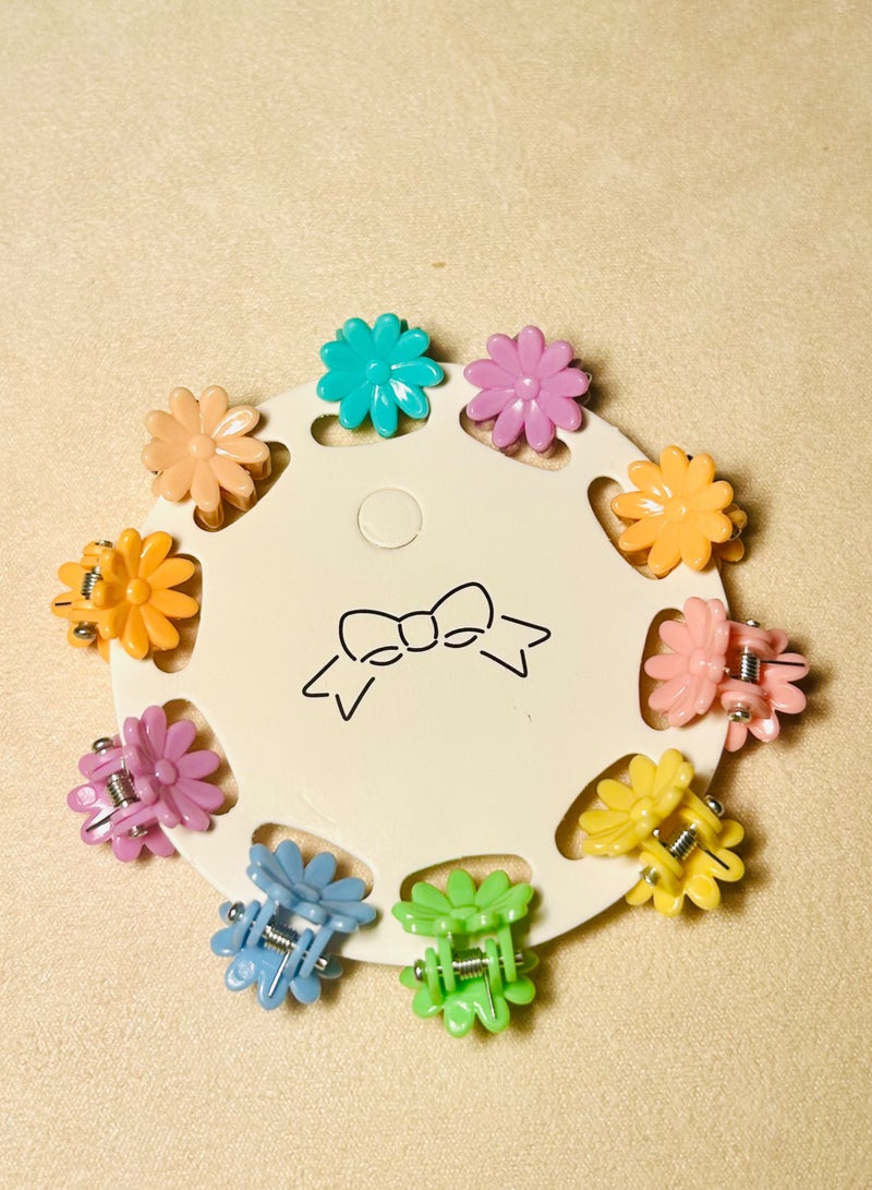 10 Pcs Colorful Mini and Cute Daisy Hair Claw Clips, Toddler Jaw Clips for Women Girls - Image 3