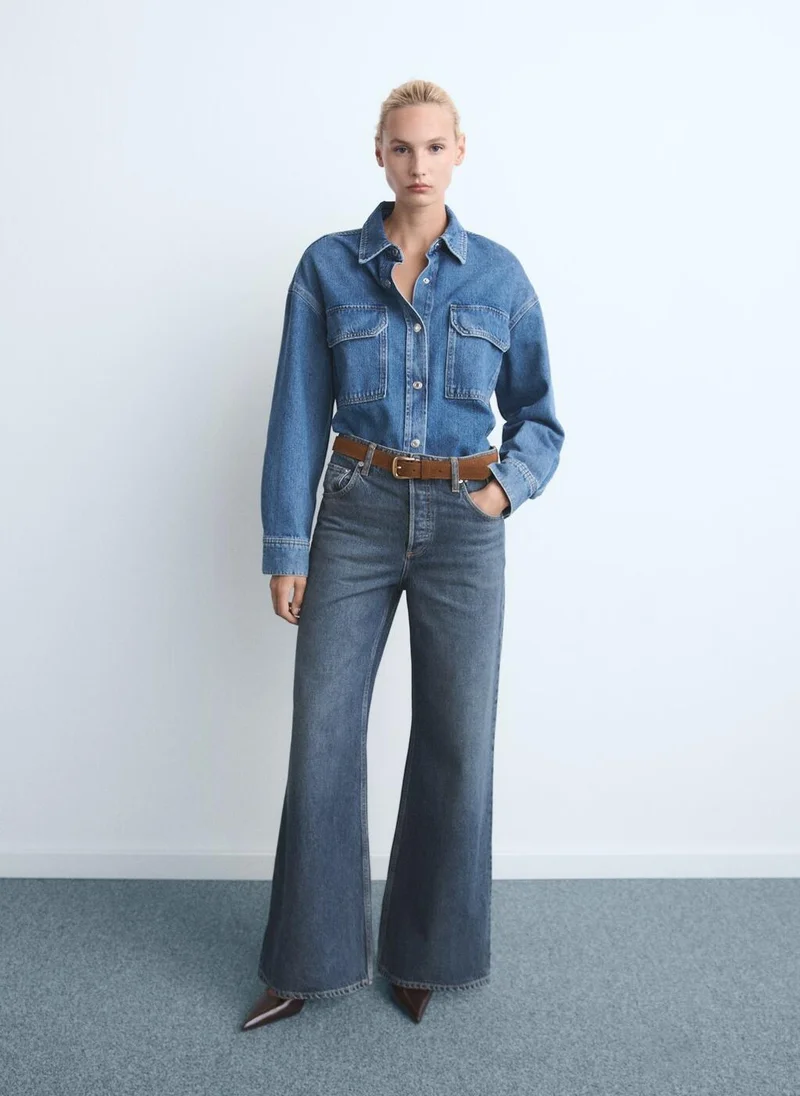 MANGO  High-waisted wide-leg jeans for Women | Best Price UAE