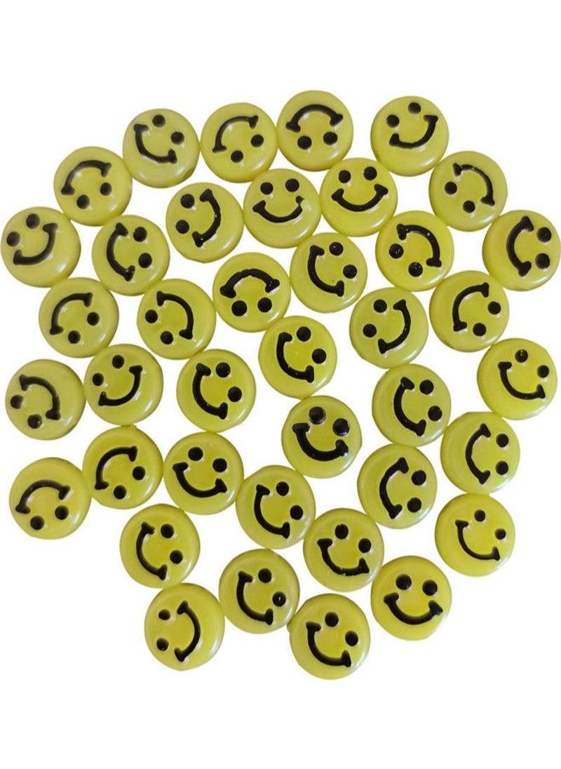 NIBEMINENT - 500-Piece Craft Making Smiley Face Beads 0.10x0.6cm - Image 1