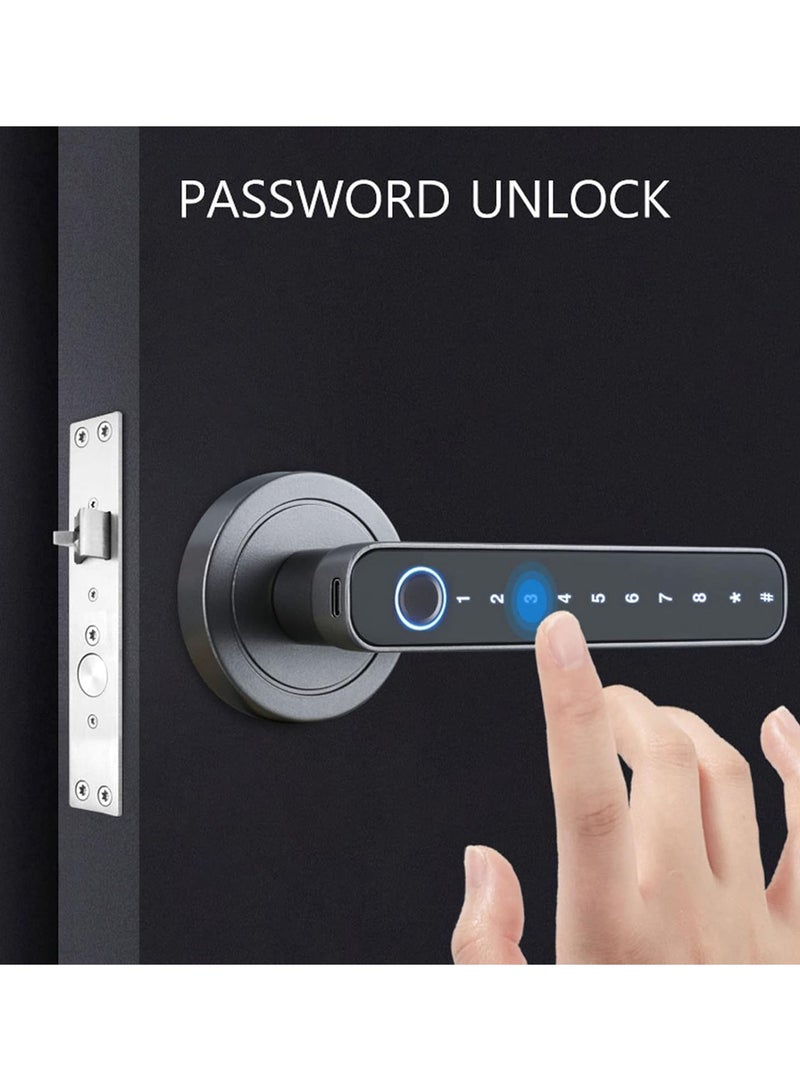 GGOOT Smart Lock, Security Fingerprint Combination Door Lock, Biometric Keyless Entry Door Lock, Support Temporary Password, Fingerprint Unlock Virtual Password Function for Home Apartment - Image 4