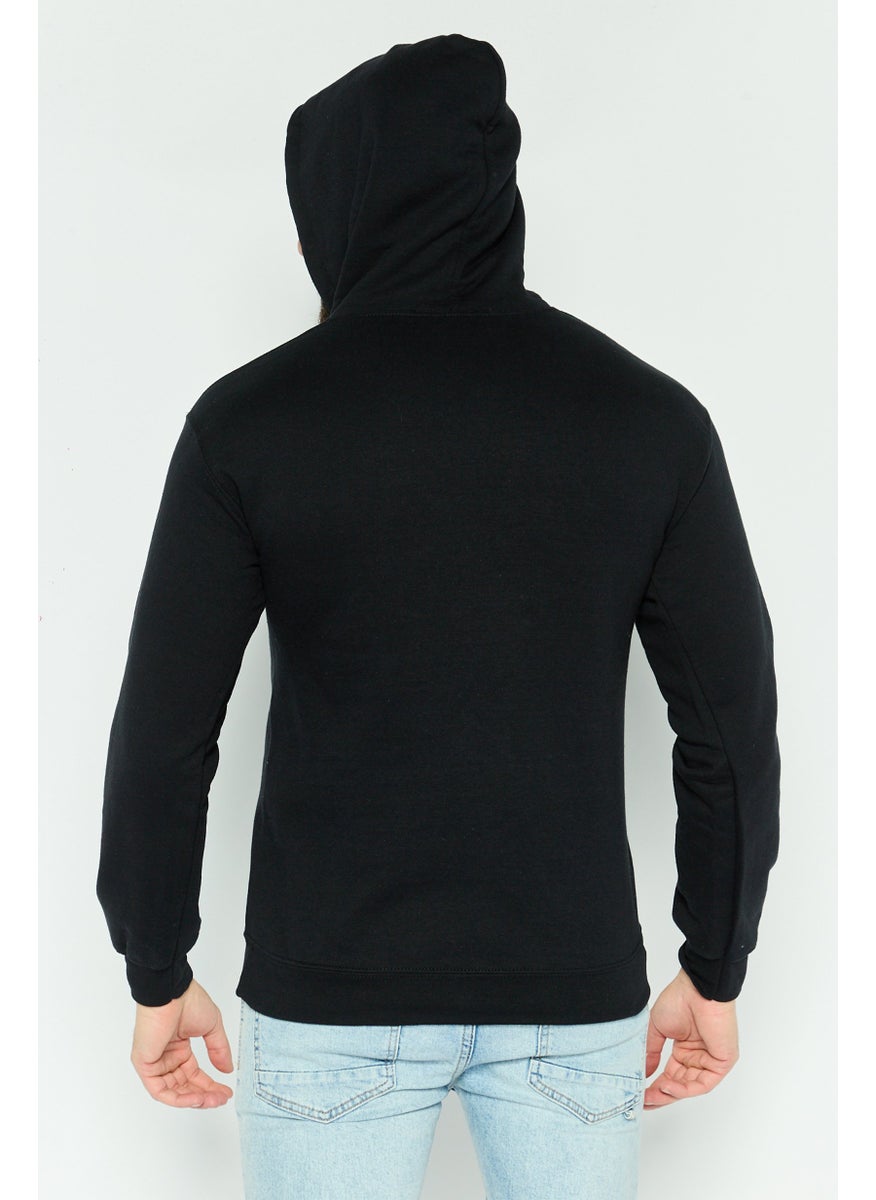 OBEY Men Hooded Long Sleeve Graphic Print Sweatshirt, Black  - Image 4