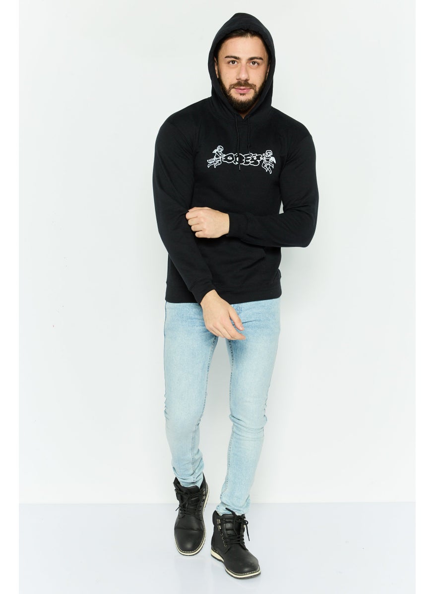 OBEY Men Hooded Long Sleeve Graphic Print Sweatshirt, Black  - Image 2