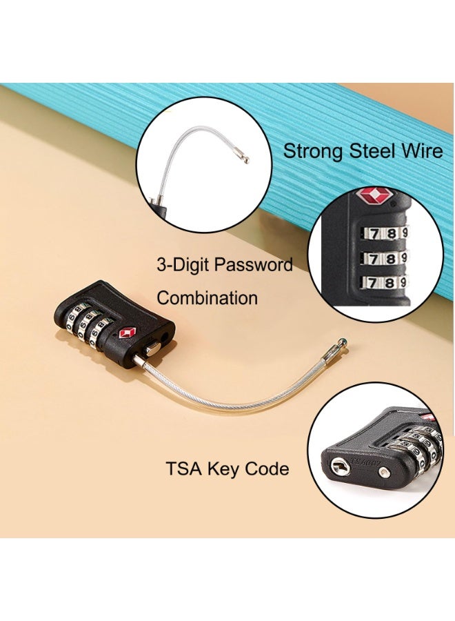 أقفال أمتعة السفر المعتمدة من إدارة أمن النقل (TSA)، مؤشر فحص مركب قابل لإعادة الضبط - Image 4