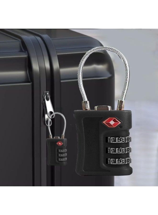 أقفال أمتعة السفر المعتمدة من إدارة أمن النقل (TSA)، مؤشر فحص مركب قابل لإعادة الضبط - Image 2