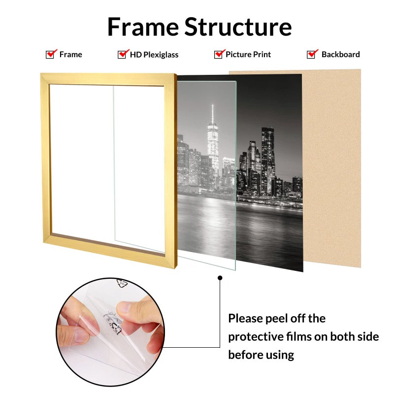 Annecy 24x24 Picture Frame Goldï¼ˆ1 Packï¼‰, 24 x 24 Picture Frame for Wall Decoration, Classic Gold Minimalist Style Suitable for Decorating Houses, Offices, Hotels - Image 3