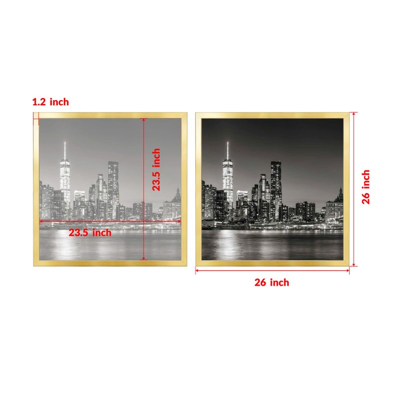 Annecy 24x24 Picture Frame Goldï¼ˆ1 Packï¼‰, 24 x 24 Picture Frame for Wall Decoration, Classic Gold Minimalist Style Suitable for Decorating Houses, Offices, Hotels - Image 2