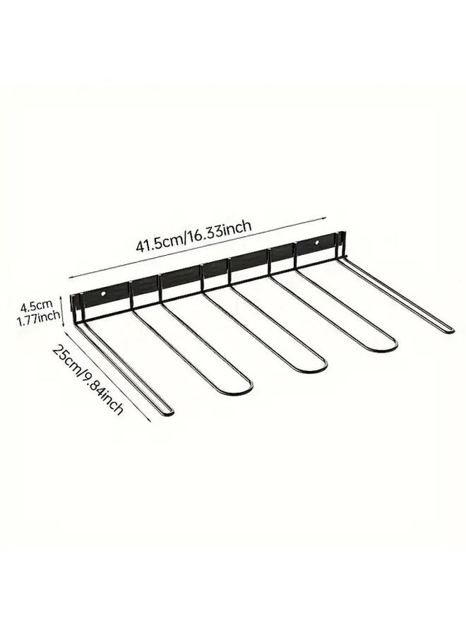 Heavy Duty Black Metal Wall Mounted Shoe Rack Organizer Space Saving Storage Shelf - Image 3