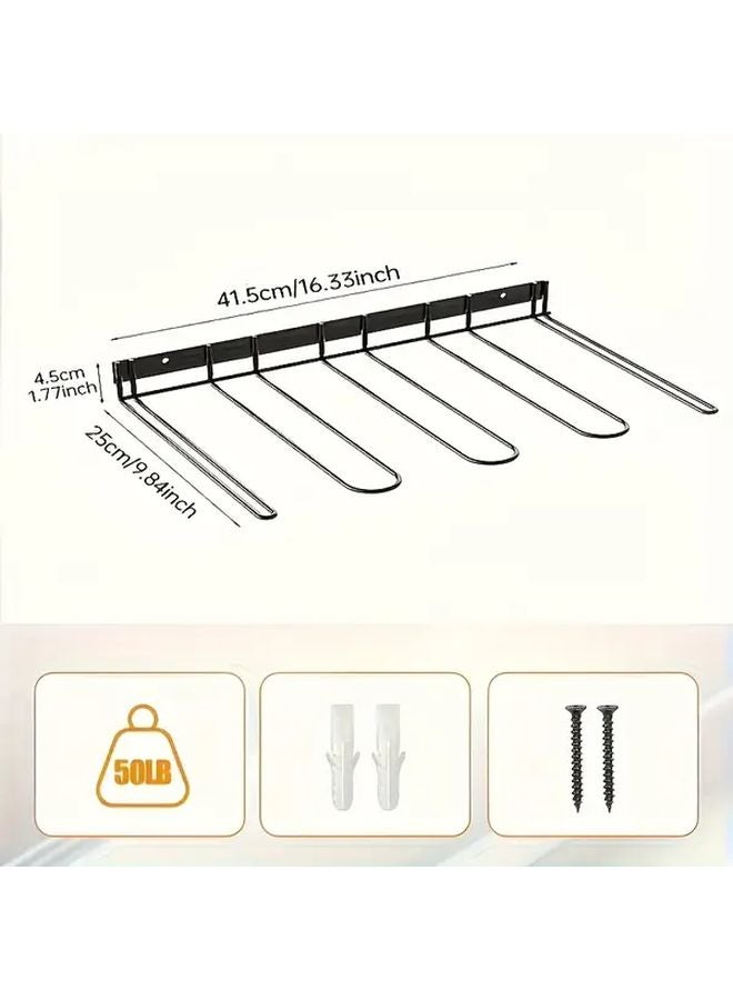 Heavy Duty Black Metal Wall Mounted Shoe Rack Organizer Space Saving Storage Shelf - Image 5