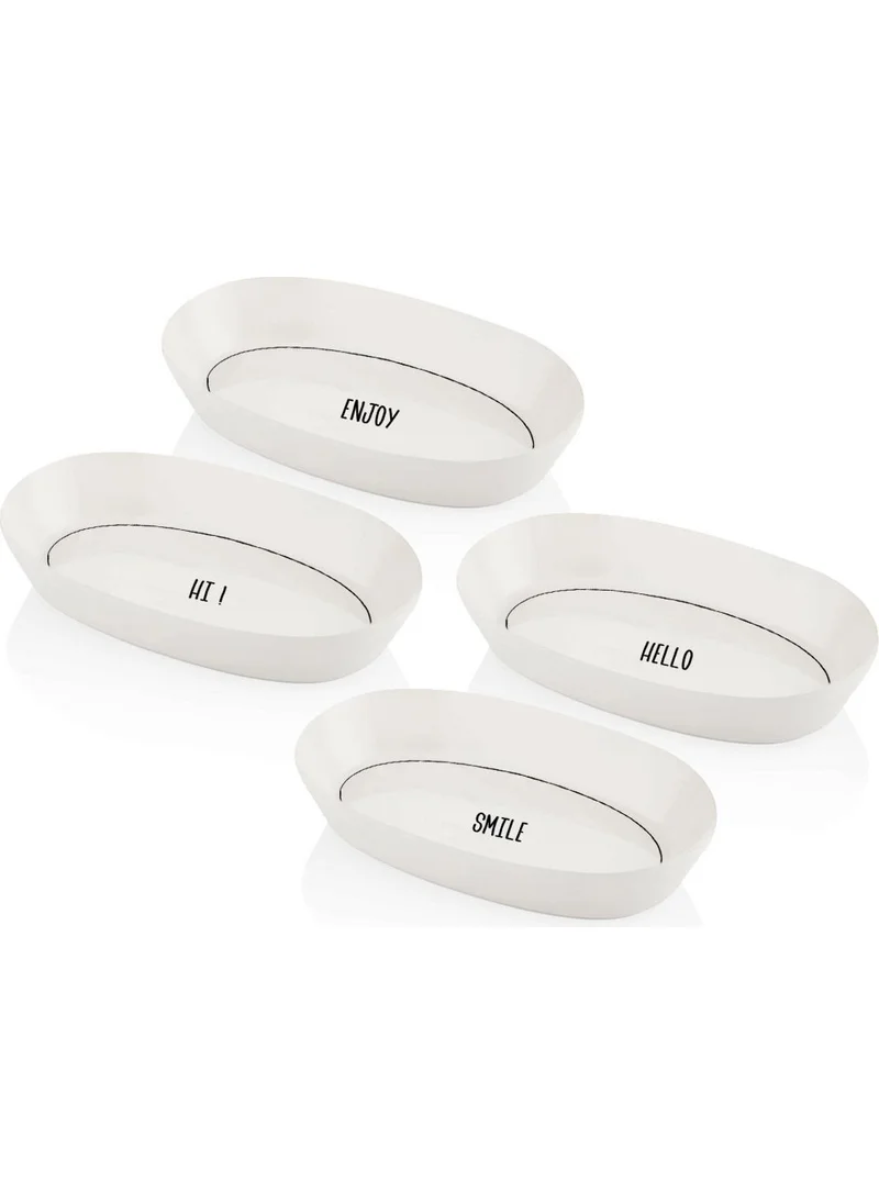 The Mia Daily Tunes Oval Serving Set of 4 17CM