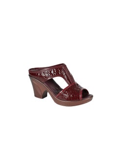 Michelle Morgan 092-2876 Michelle Morgan Ladies Block Heel Sandals 19017-62 Maroon  - Image 2