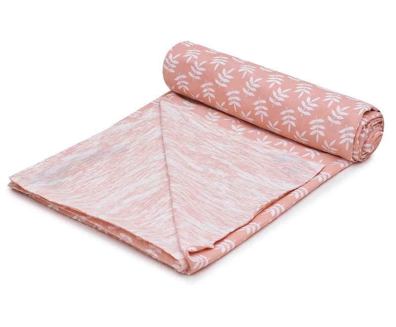 UmI. Brand Umi Cotton Single Quilt Cover Blanket Cover Razai Duvet Cover Comforter Cover for Single Size Duvets with Zip Single Green Leaf - Image 2