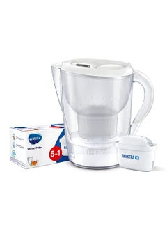BRITA Combo pack of BRITA Marella XL Water Filter Jug 3.5L White & 6pc+1pc free MAXTRA+Refill Cartridge|Powerful Filtration with MicroFlow Technology | Activated Micro Carbon Pearls for Fresh & Tasty Water  - Image 1