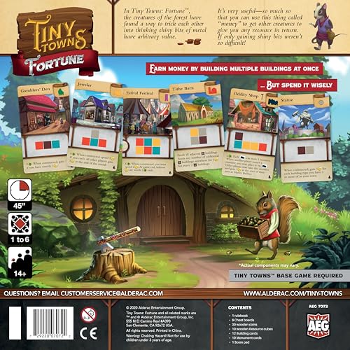 AEG Tiny Towns Fortune Expansion - Board Game, Adds Coins and New Buildings, 1-6 Players, 45-60 min Play Time, Strategy Board Game for Ages 14 and Up, Cleverly Plan & Construct a Thriving Town - Image 2