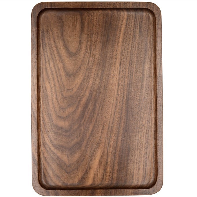 Wood Serving Tray Wooden Decorative Coffee Tea Platter WholePiece Black Walnut 134 x 9 Inches