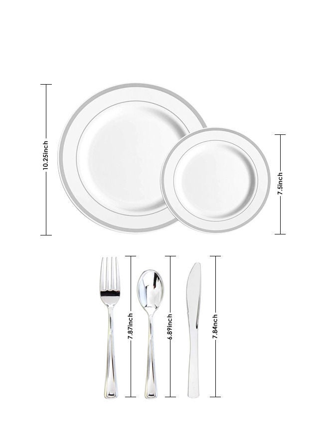 AIWANTO 150Pcs Disposable Plates Party Birthday Plates for Lunch Plates Set Dinnerware Set - Image 2