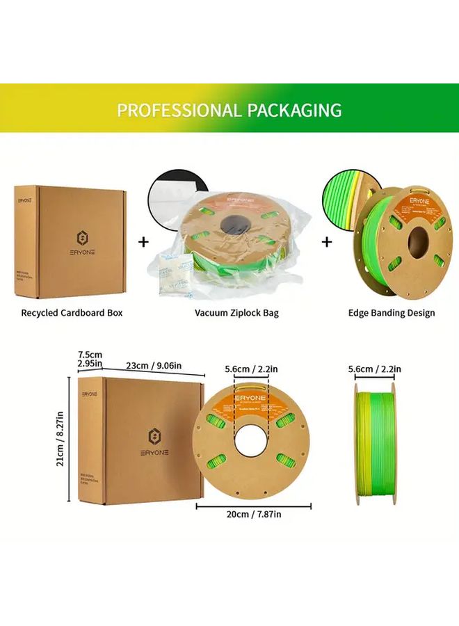 ERYONE 1kg خيوط طابعة ثلاثية الأبعاد غير لامعة متدرجة متعددة الألوان 1.75mm أصفر جرانيت أرجواني - Image 5