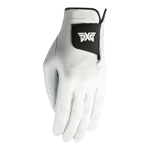 PXG Golf Mens Players Glove Right Handed Golfer Left Handed Glove Cabretta Leather Medium/Large White - Image 1