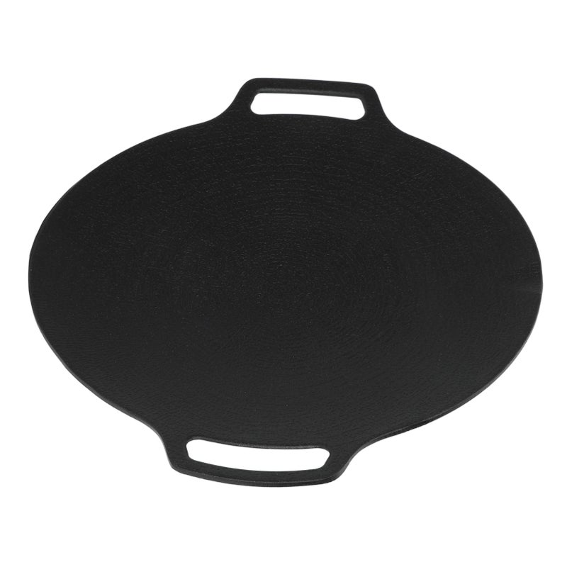 Korean Grill Pan with Non Stick 6 Layer Coating for Gas Cooker Round Double Handle BBQ Griddle for Outdoor Camping 25cm/9.8in - Image 3