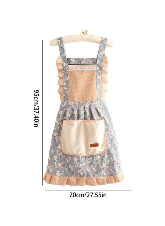 Lace apron dress shape with large pocket in the middle for tools and mobile