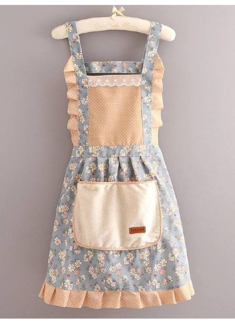 Lace apron dress shape with large pocket in the middle for tools and mobile
