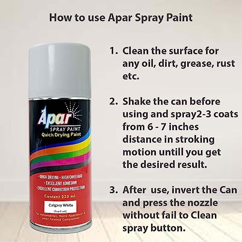 APAR Spray Paint Calgary White (RC Colour Name) Compatible for Tata Nexon -225 ml (Pack of 1-Pcs) - Image 3