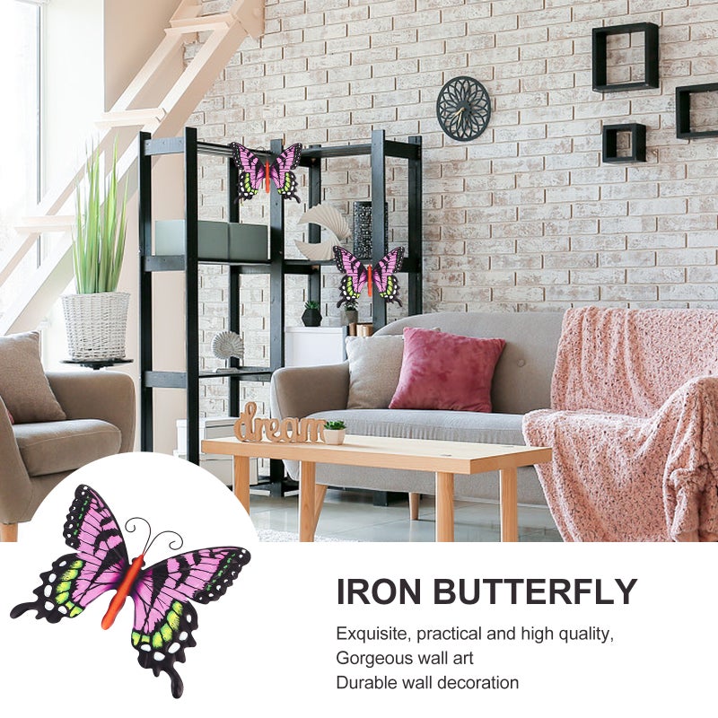 Iron Pendant 3D Butterflies Wall Hanging Decoration for Home - Image 1