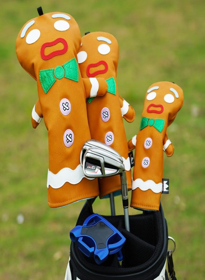 LZFAN Funny Golf Club Head Cover Driver Headcover Fairway Wood Headcover Hybrid Club Head Cover Brown Monster Cookie Hybrid - Image 3