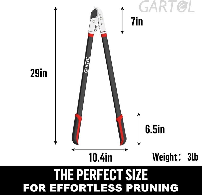 GARTOL Heavy-Duty Anvil Lopper, 29" Tree Pruning Shears, with a Spare SK5 Steel Blade, Compound Action for Effortless Cutting 2″ Branch, Ergonomic Non-Slip Handles, Durable Garden Branch Cutter - Image 5
