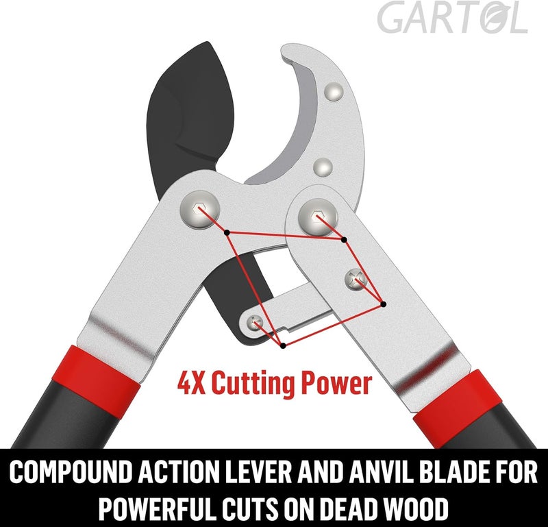 GARTOL Heavy-Duty Anvil Lopper, 29" Tree Pruning Shears, with a Spare SK5 Steel Blade, Compound Action for Effortless Cutting 2″ Branch, Ergonomic Non-Slip Handles, Durable Garden Branch Cutter - Image 2
