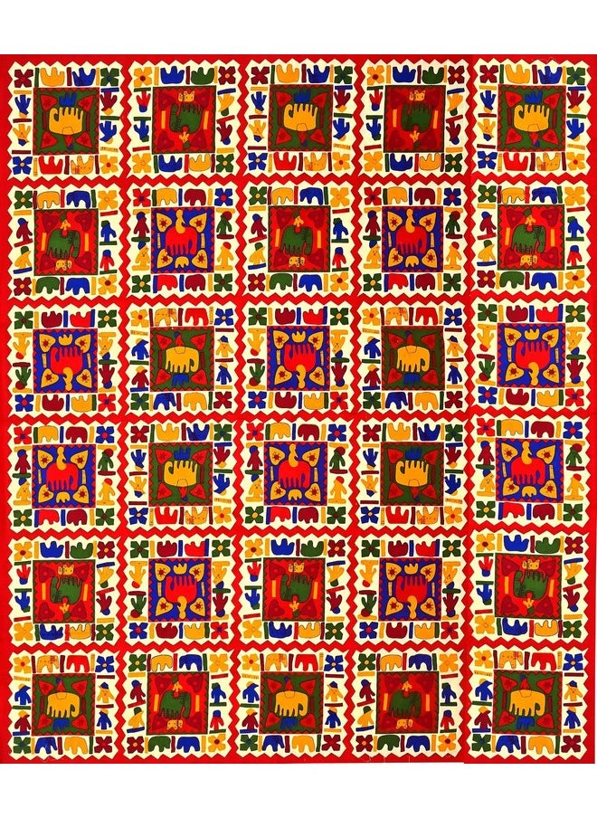 Uniqchoice - UniqChoice Rajasthani Traditional Printed 120 TC| 100% Cotton| Bedsheet for King Size Bed|Double Bedsheet with 2 Pillow Cover| Red - Image 1