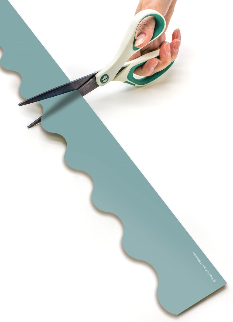 Teacher Created Resources Calming Blue Scalloped Rolled Border Trim - 50ft - Decorate Bulletin Boards, Walls, Desks, Windows, Doors, Lockers, Schools, Classrooms, Homeschool & Offices (TCR8907) - Image 2