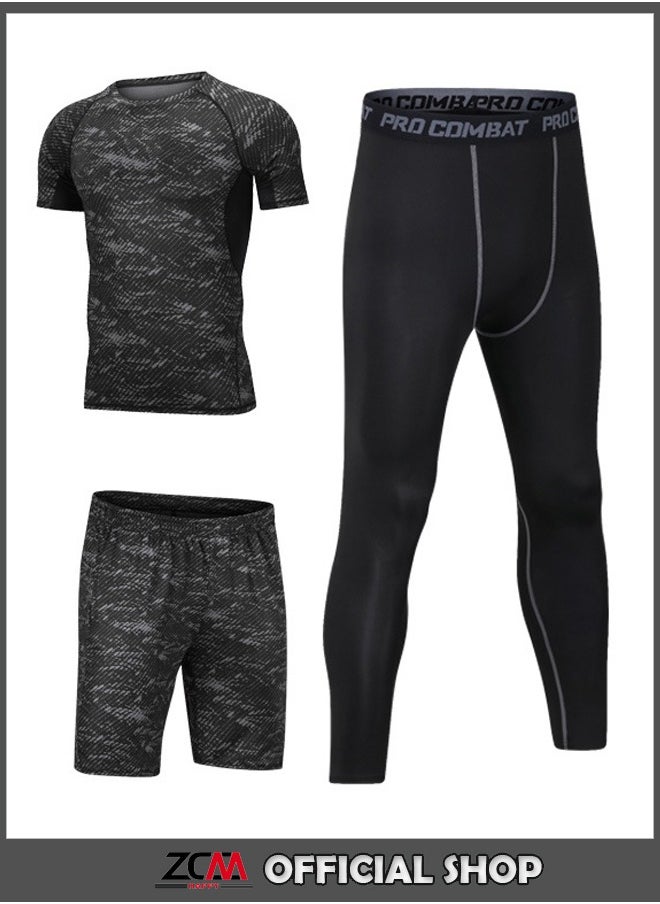 ZCM-HAPPY - 3-Piece Fitness Running Compression Suit - Image 1