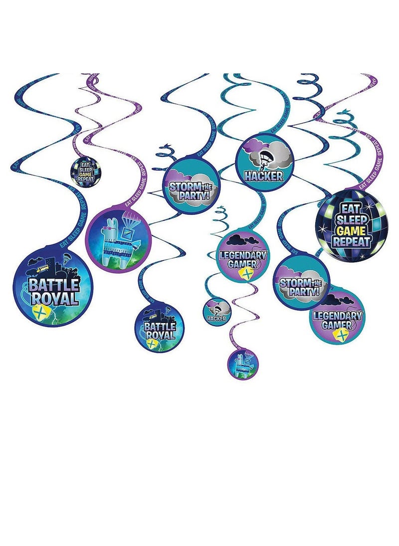 Fortnite Battle Royale Hanging Swirls Paper 13cm 12-Pack