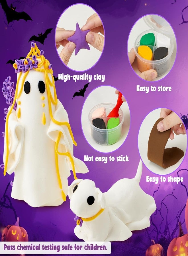 Winrayk Halloween Air Dry Clay for Kids Modeling Clay DIY Crafts Kit, 12 Boxes Magic Molding with Sculpting Tools and Tutorials, Pumpkin Party Favors Halloween Gifts Toys Arts and Crafts for Kids Teen - Image 4