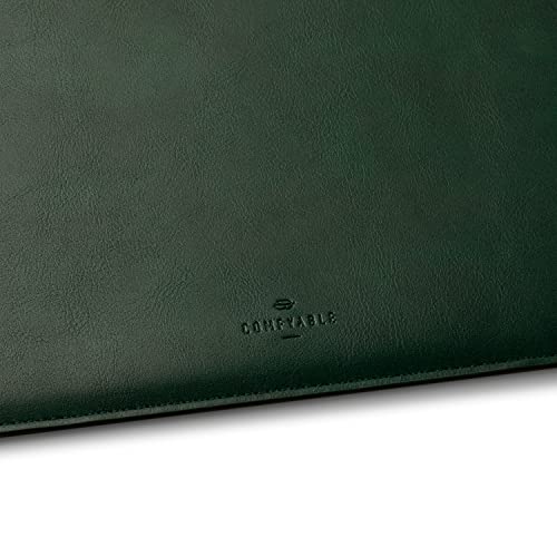 Comfyable Laptop Sleeve 15 Inch Precisely Compatible with MacBook Air 15" M5 M4 M3 M2 2026, Faux Leather Cover Case, Green - Image 3