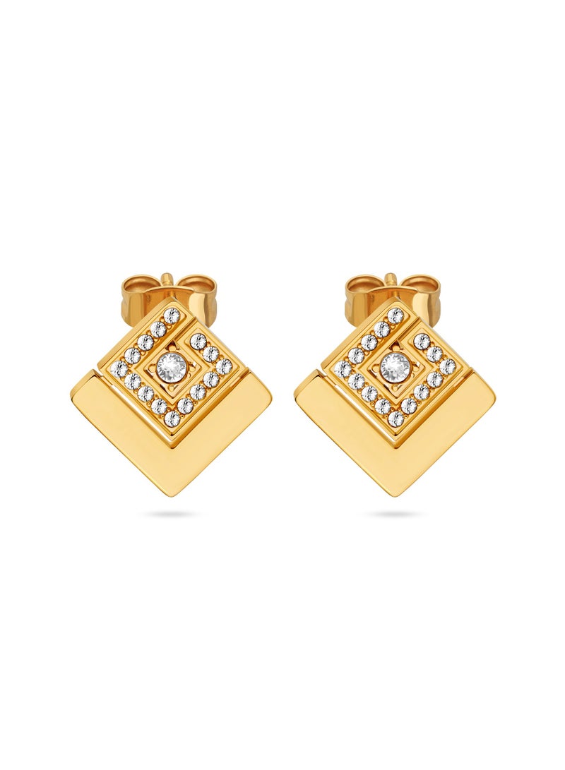 Guy Laroche Grace Gold Plated Earrings With Crystals  - Image 1