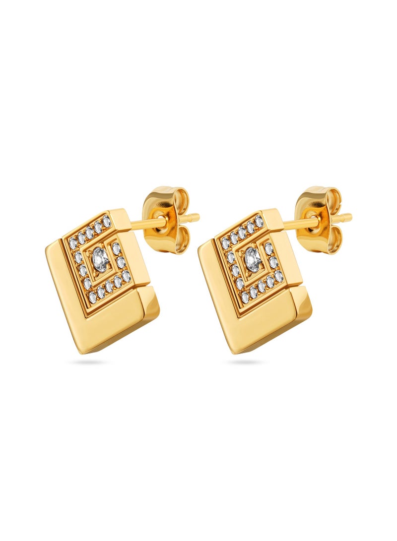 Guy Laroche Grace Gold Plated Earrings With Crystals  - Image 2