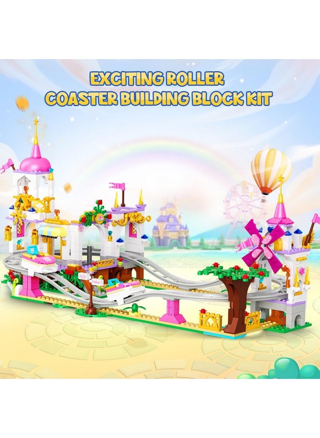 Hogokids HOGOKIDS Friend Roller Coaster Building Set - 711 PCS Girls Park Amusement Building Block Kit Rollercoaster Adventure Christmas Birthday Gift Toys for Kids Girls Boys Aged 6 7 8 9 10 11  - Image 2