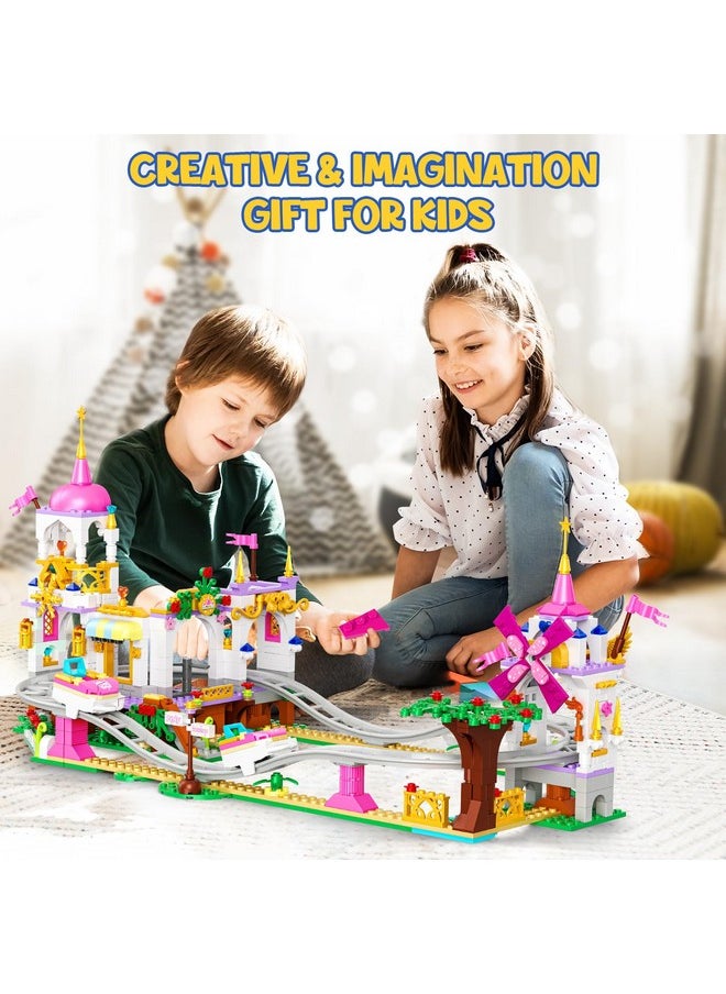 Hogokids HOGOKIDS Friend Roller Coaster Building Set - 711 PCS Girls Park Amusement Building Block Kit Rollercoaster Adventure Christmas Birthday Gift Toys for Kids Girls Boys Aged 6 7 8 9 10 11  - Image 4