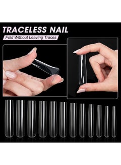 AORAEM Extra Long Square Full Cover Nail Tips 240Pcs Xxxl Clear Full Cover Fake Nails False Nails 12 Sizes Tapered Square Press On Fake Nail Tips For Acrylic Nails Salons Home Diy With Box  - Image 3
