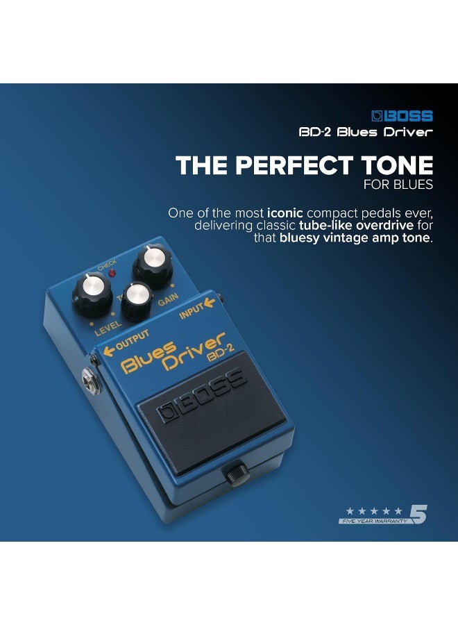 Boss BD-2 Blues Driver Guitar Effects Pedal - Image 2