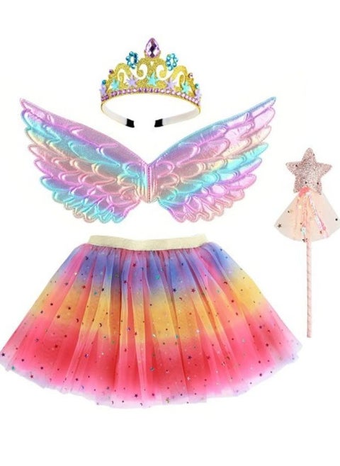 Party dress up Tutu skirt wings with crown hairband and Fairy