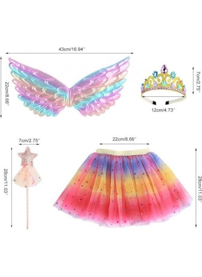DecoLoral DECOR ME - Party dress up Tutu skirt wings with crown hairband and Fairy - Image 1