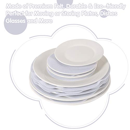 YQL Soft Felt Plate Protectors, Set of 30 and 2 Different Size, Plate Separators Pads China Storage Dividers Protectors Dish Protectors Pads for Protecting and Stacking Your Cookware - Image 4