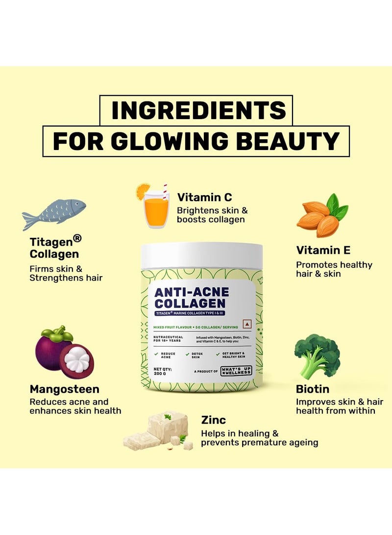 What 's Up What’s Up Anti Acne Collagen Mixed Fruit Flavour 200g - Image 2