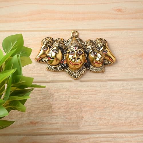 CHHARIYA CRAFTS Metal Panchmukhi Hanuman ji Murti Bajrangbali Idol Wall Door Entrance Statue for Home Decor Gift Item Protection from Evil Eye Decorative Showpiece - 10 cm? - Image 1