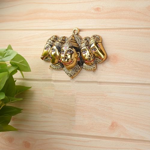 CHHARIYA CRAFTS Metal Panchmukhi Hanuman ji Murti Bajrangbali Idol Wall Door Entrance Statue for Home Decor Gift Item Protection from Evil Eye Decorative Showpiece - 10 cm? - Image 3