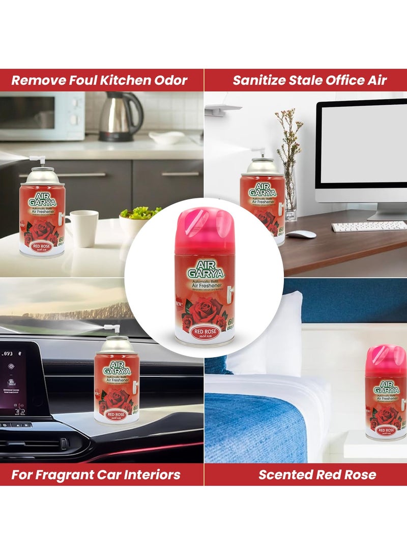 معطر جو أوتوماتيكي من إير جاريا برائحة الورد الأحمر سعة 250 مل، يدوم طويلاً حتى 60 يومًا، متوافق مع بخاخ تلقائي قائم على الزيوت العطرية - Image 5